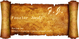 Feszler Jenő névjegykártya